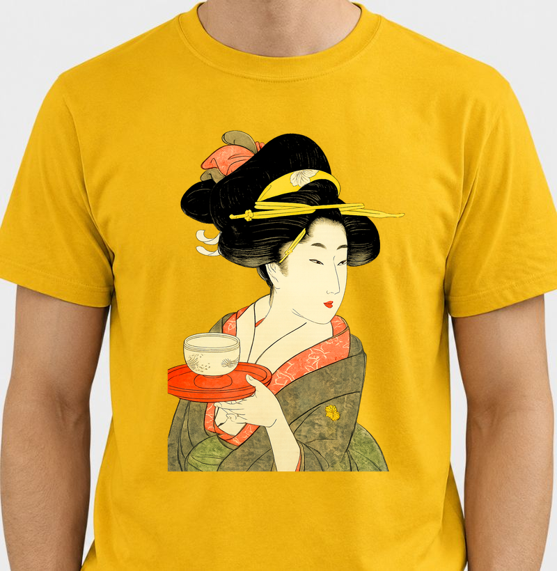 Camiseta Gravura Japonesa Gueixa