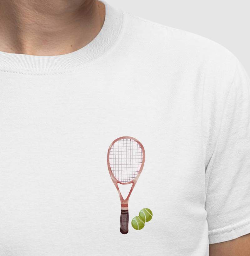 Raquete aquarela minimalista