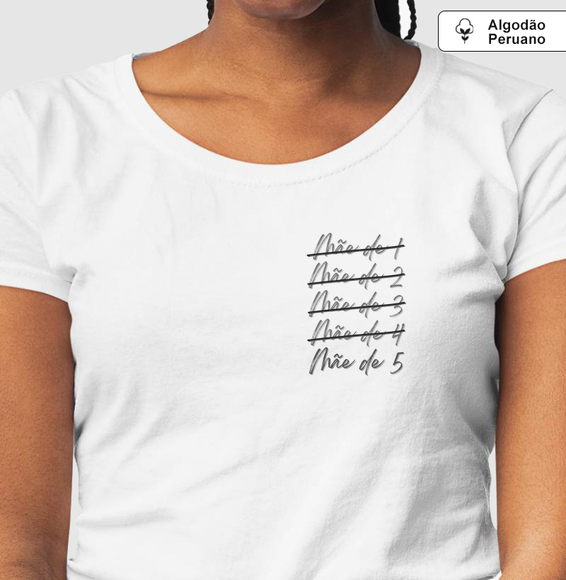 Mãe de 5 Minimalista Algodão Peruano Premium
