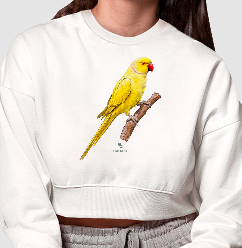Aves - Ring Neck Lutino - Moletom Cropped