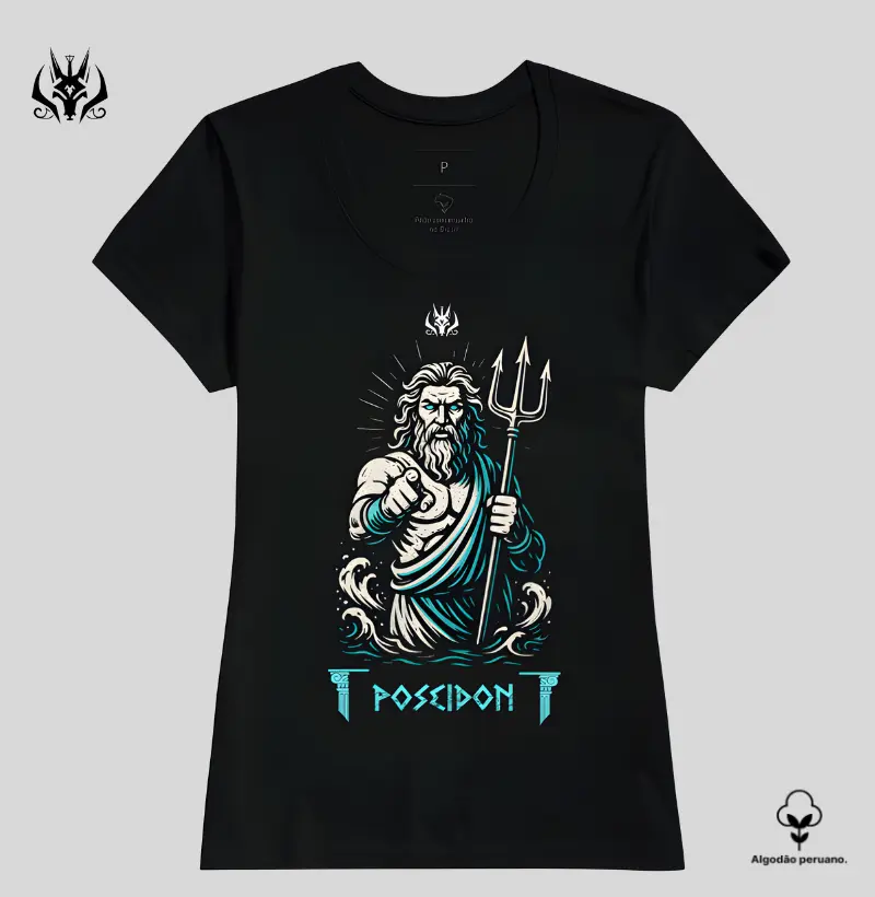 Camiseta Algodão Peruano - Poseidon (Edição 12 Deuses Olimpianos)