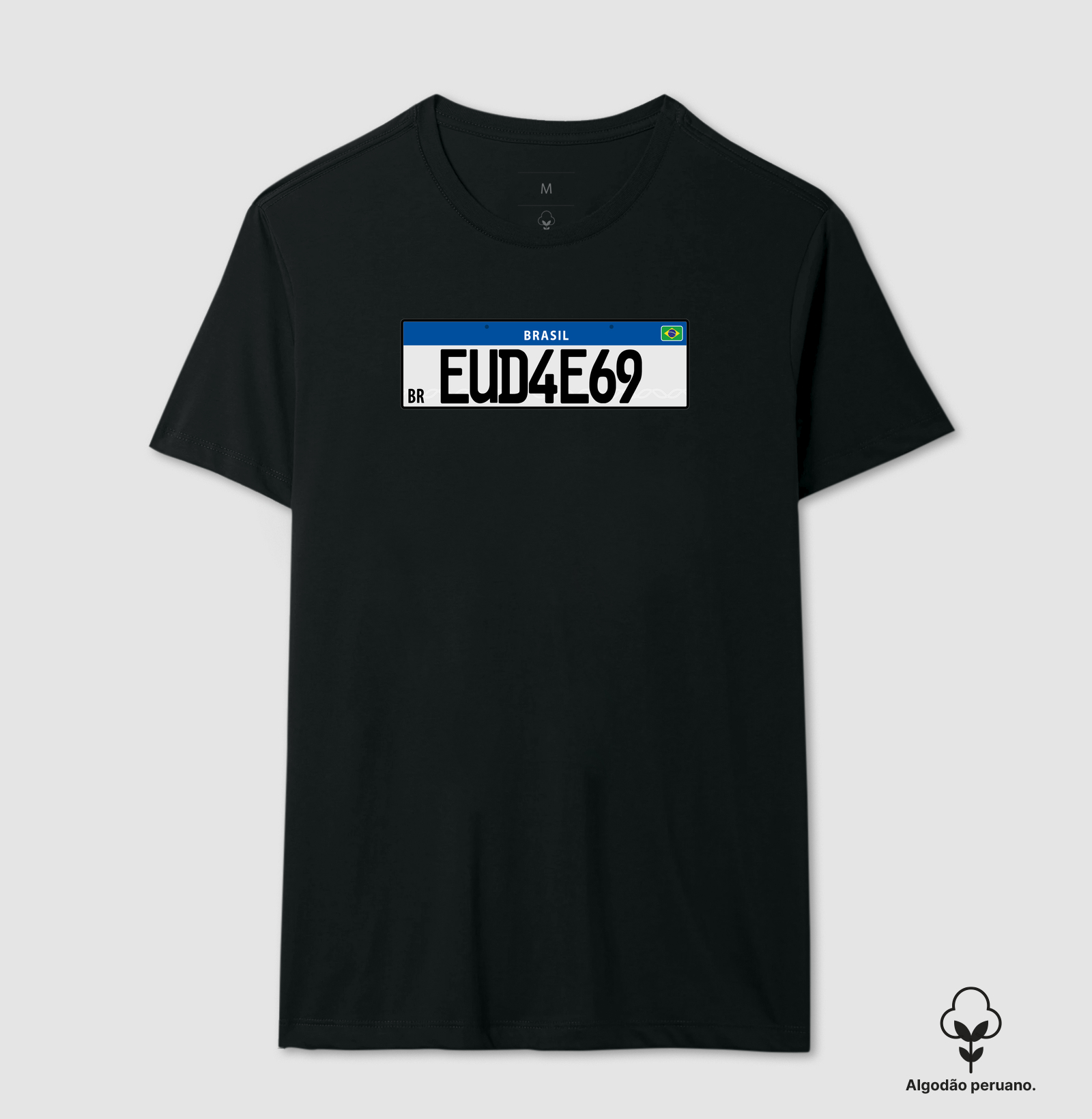 Placa de Carro - Camiseta Algodão Peruano