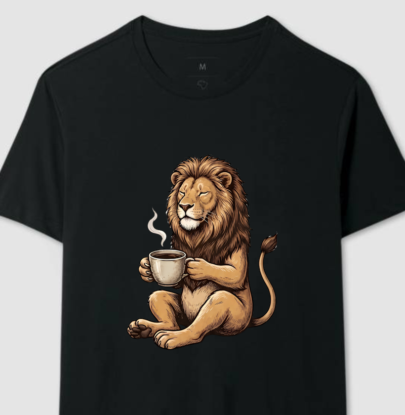 leão tomando café grande