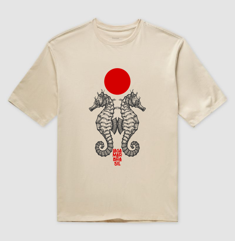 Camiseta Oversized Cavalos Marinhos 
