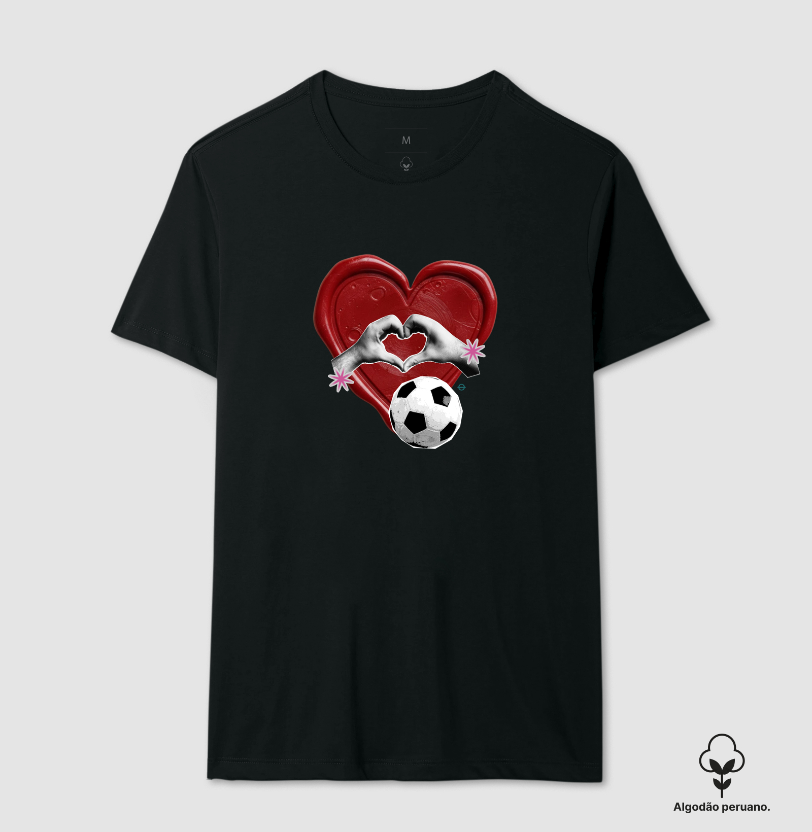 feminina de futebol estampa "selo de amor" joga bonita