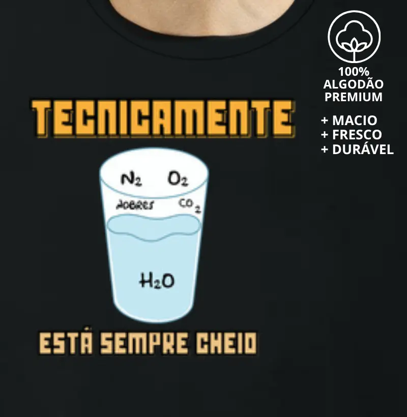 Camiseta Copo Meio Cheio