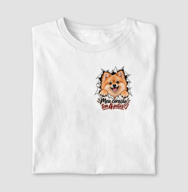 Meu coração tem 4 patas - Spitz - Camiseta