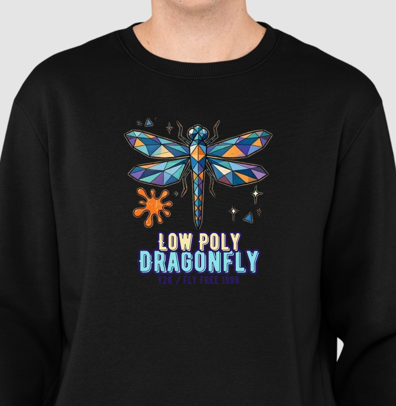 Suéter Moletom Y2K Low Poly Dragonfly - Suéter Moletom