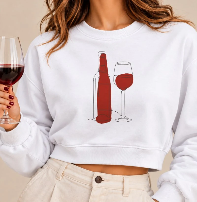 Elegância do Vinho - Cropped Moletom
