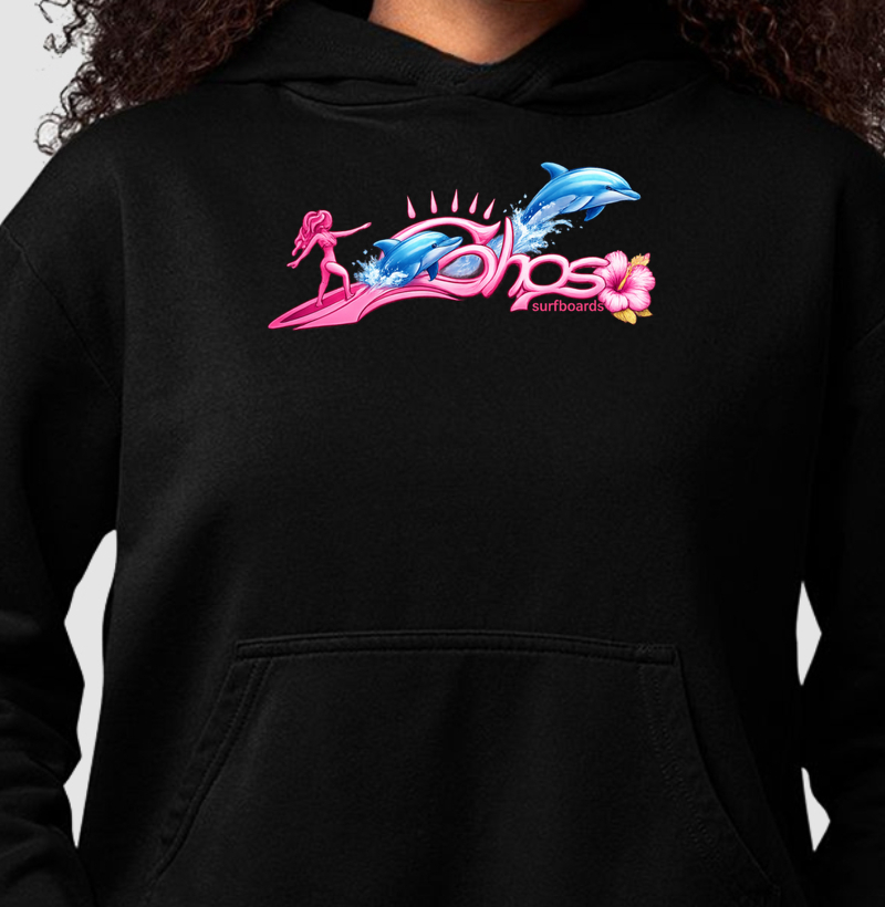 Shos surfgirls Surfando com golfinhos 