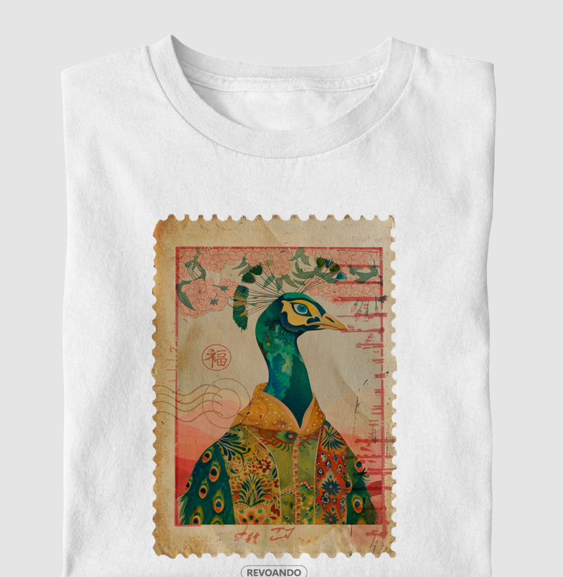 Aves em selo - Pavão