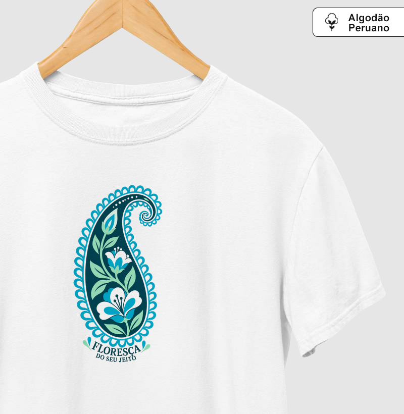Floresça do seu jeito azul Algodão Peruano