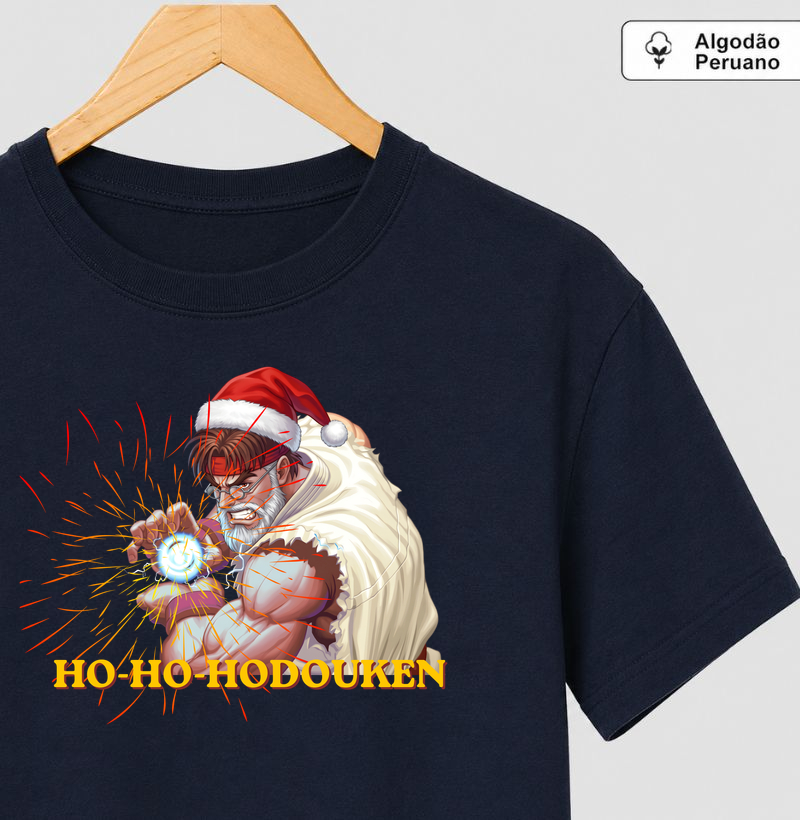 Ho-Ho-Hodouken - Camiseta Algodão Peruano