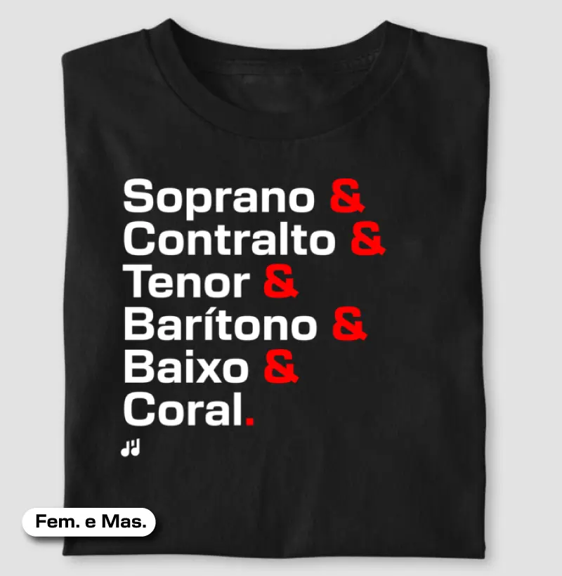 Soprano & Contralto & Tenor & Barítono & Baixo & Coral.