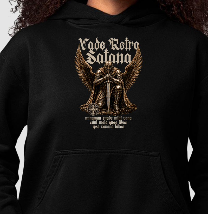  Moletom com capuz: São Bento — Vade Retro Satana