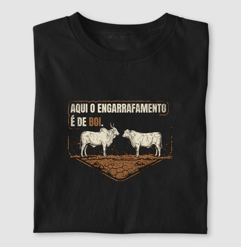 Aqui o engarrafamento é de boi - Camiseta