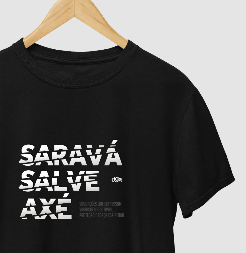 Camiseta Umbanda - Saravá, Salve e Axé