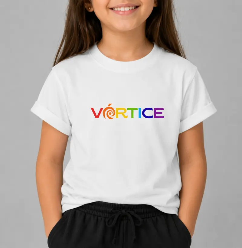 T-shirt infantil - Vórtice Arco-Iris