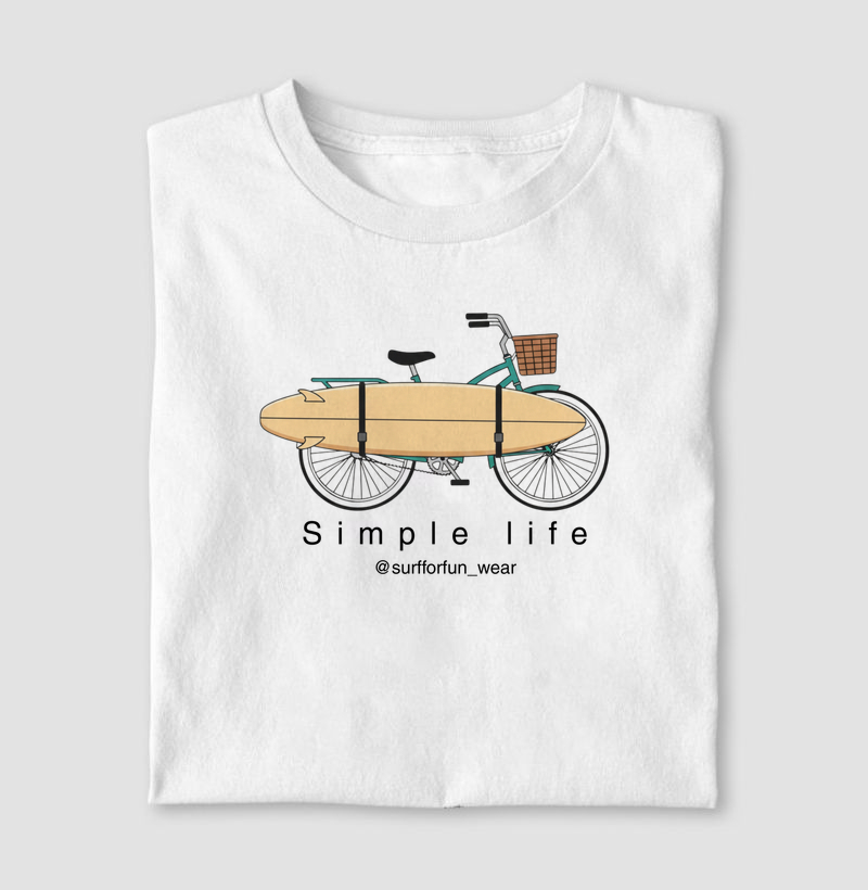 Camiseta Simple Life Surf Lifestyle Beach Bike Unissex - Surf for fun wear