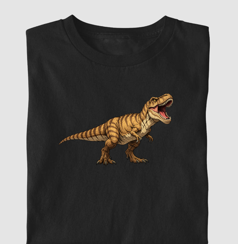 Camiseta Dinossauro T-rex Rugido Do Rei Algodão Premium Dinoloco