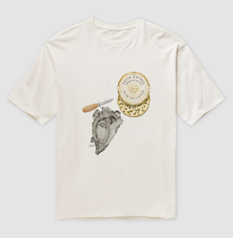 Camiseta Oversized Pão, Manteira & Ostras - por Enfim
