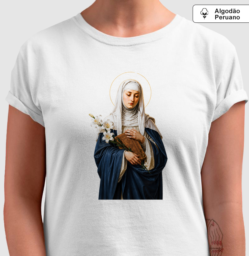 Camiseta Algodão Peruano Santa Catarina de Sena