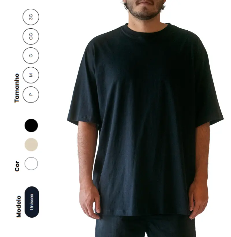 Camiseta Oversized Unissex Lisa | Camisetas Falam - Malha Bold 100% Algodão (195g): robusta, caimento solto e estilosa. 