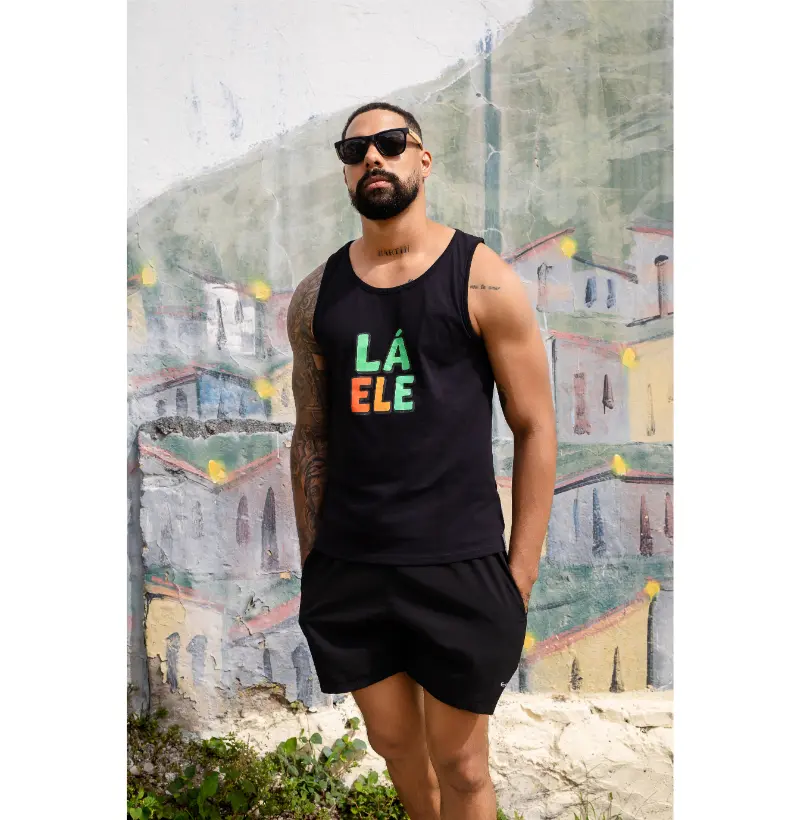 Regata Lá ele! Coleção Baianês. Unissex. Algodão Premium