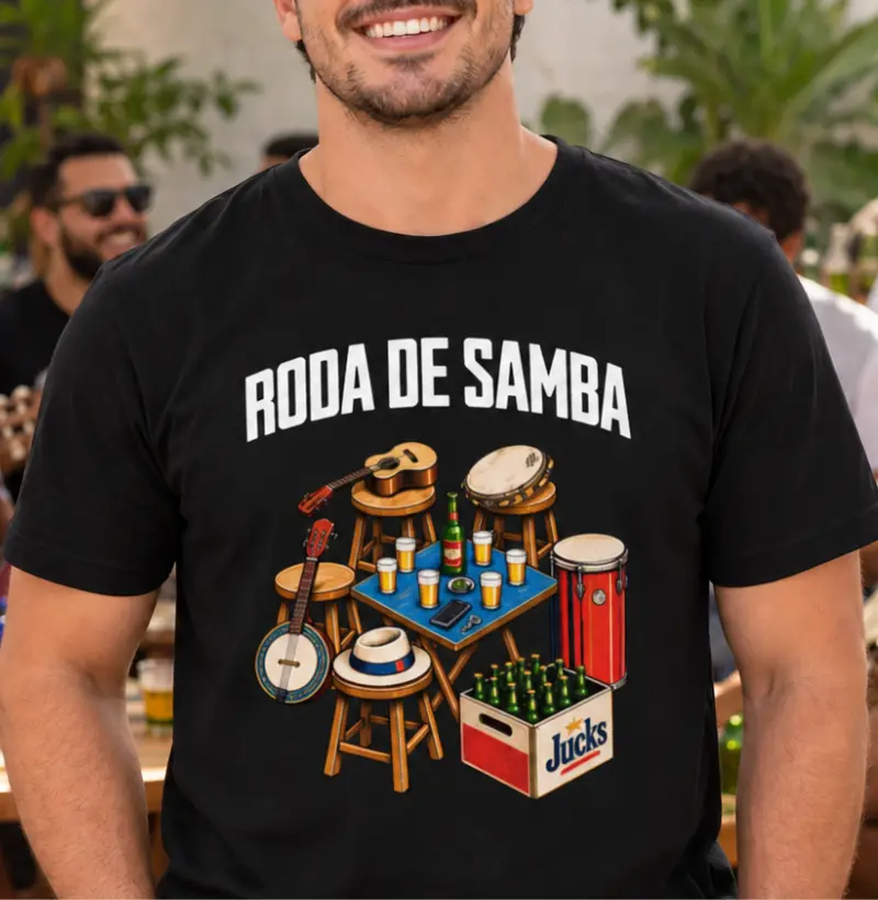 Roda de Samba colorido - Camiseta