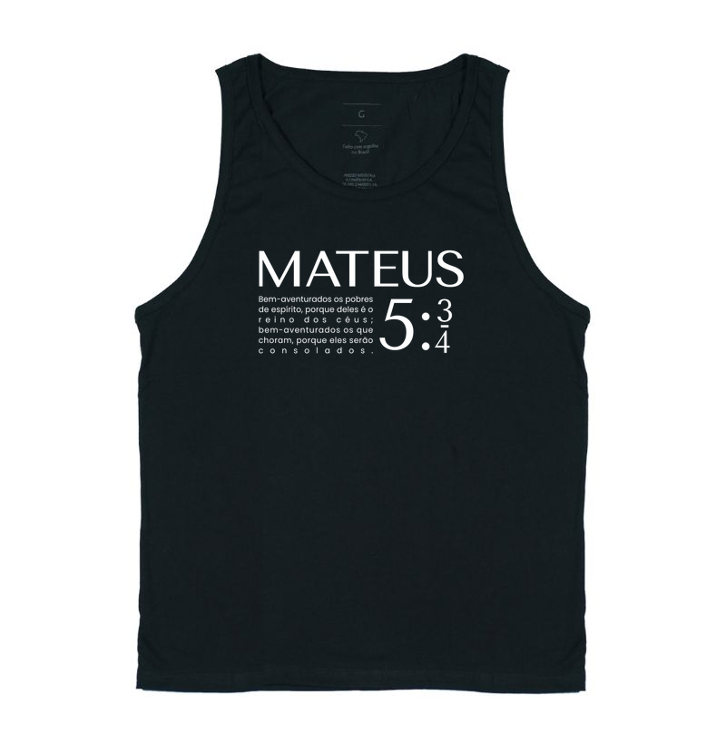 Camiseta Regata Mateus 5:3-4