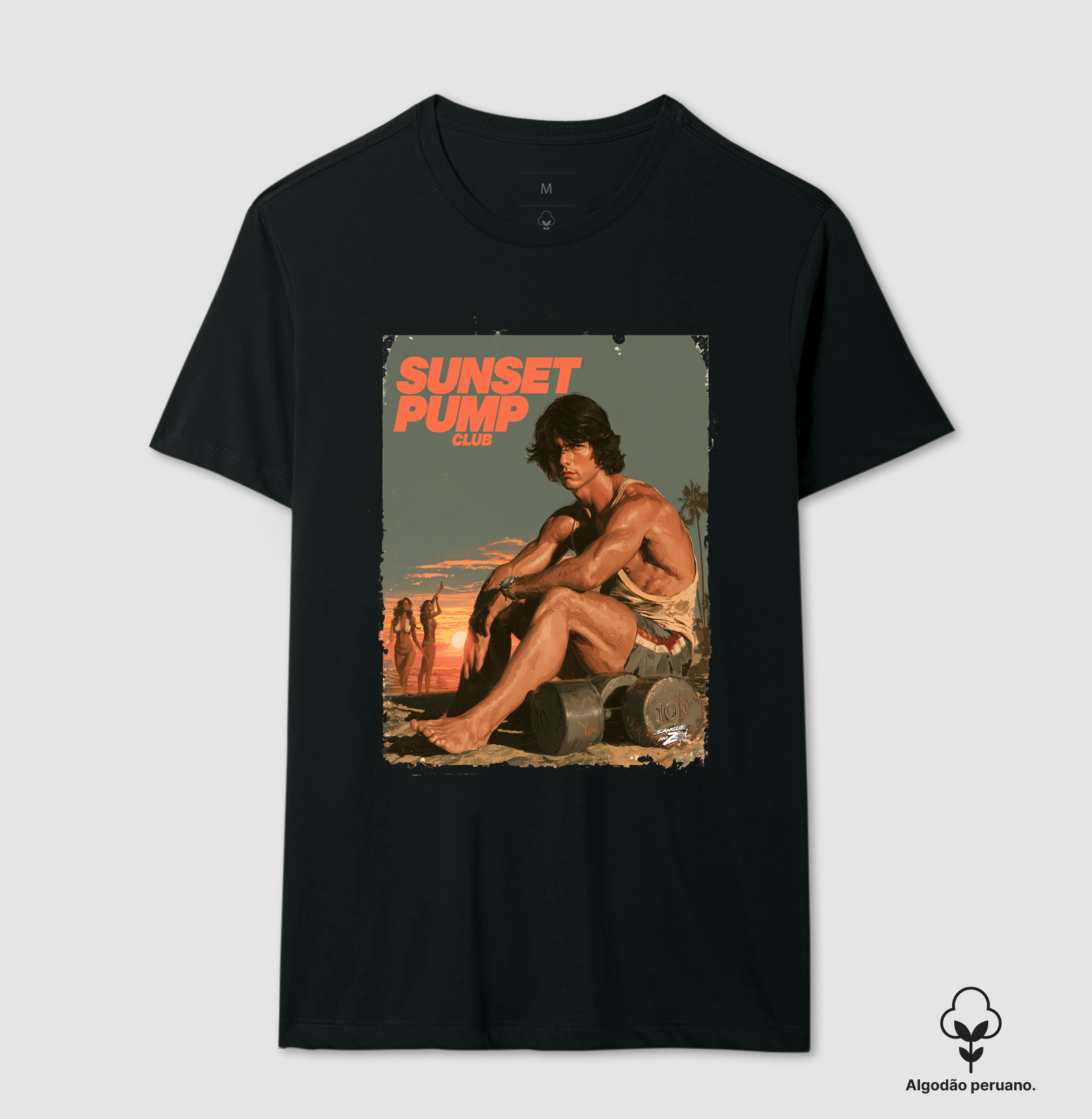 "Sunset Pump Club".  01 - Camiseta Algodão Peruano