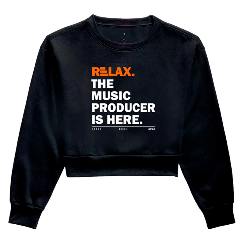 MOLETOM CROPPED RELAX THE MUSIC PRODUCER IS HERE