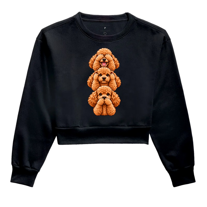 Ver, ouvir e falar versão Poodle - Cropped Moletom