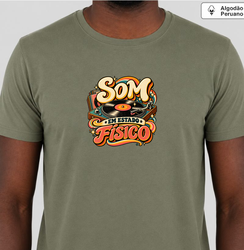 Som em estado físico - Camiseta Algodão Peruano