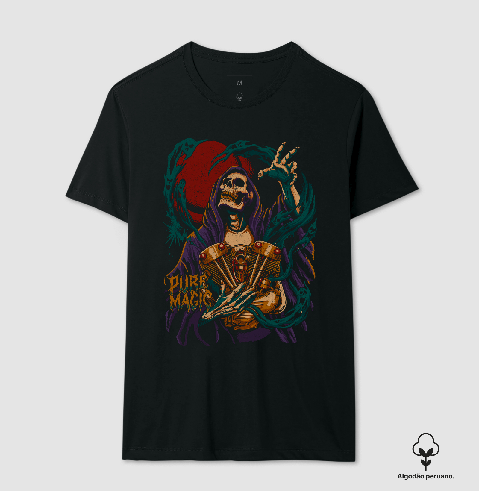 👻 Pura Magia Mecânica. - Camiseta Algodão Peruano