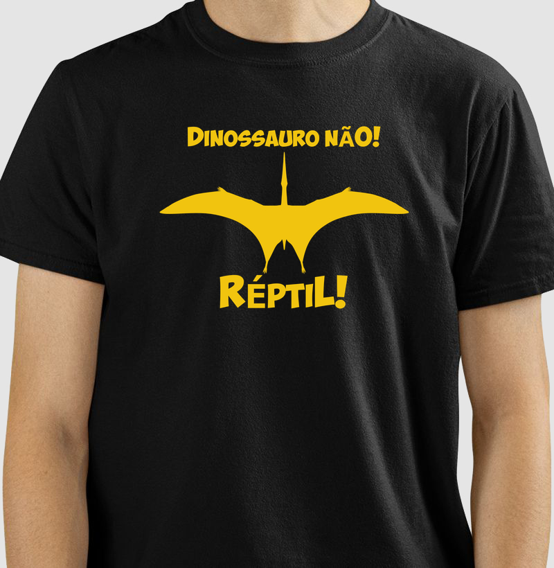 Camiseta Dinossauro Não! Pteranodon Algodão Premium Dinoloco