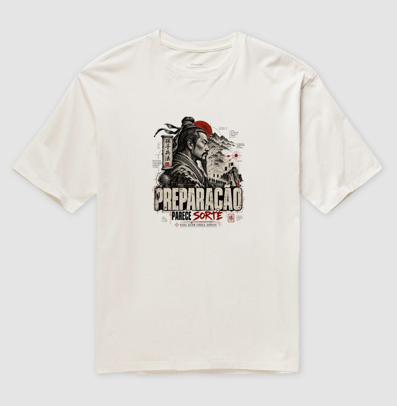 Sun Tzu - Preparação Parece Sorte - Camiseta Oversized