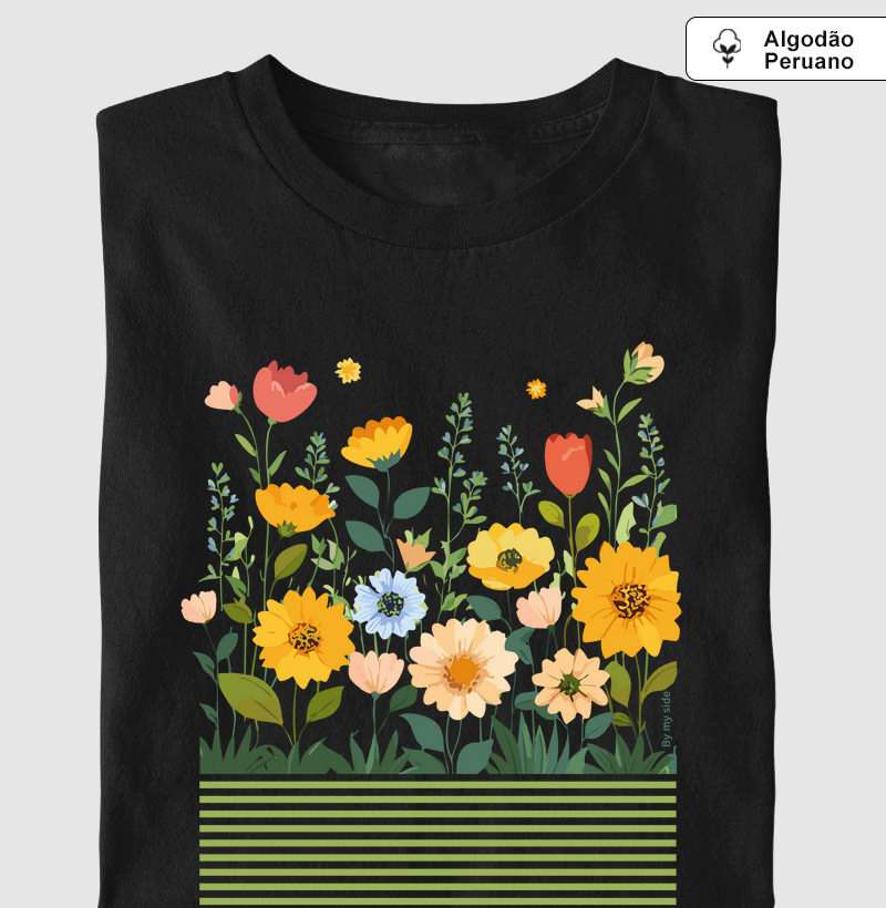 Flores do campo delicadas 03 - Algodão Peruano