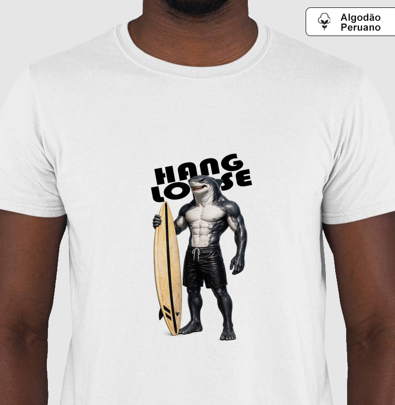 Camiseta Tubarão Surfista - Hang Loose