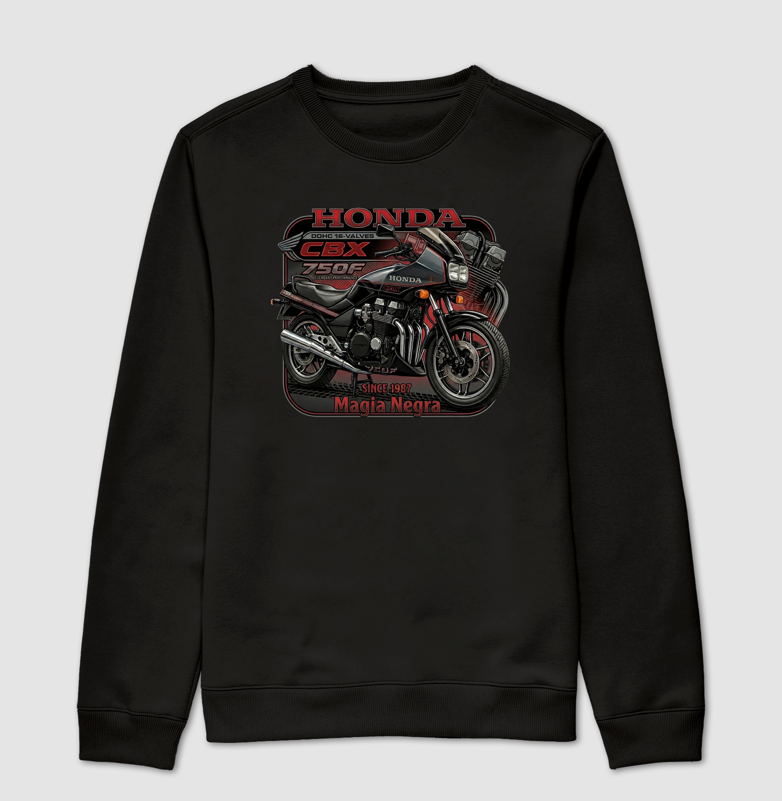 Suéter Moletom  Premium Honda CBX 750F Magia Negra