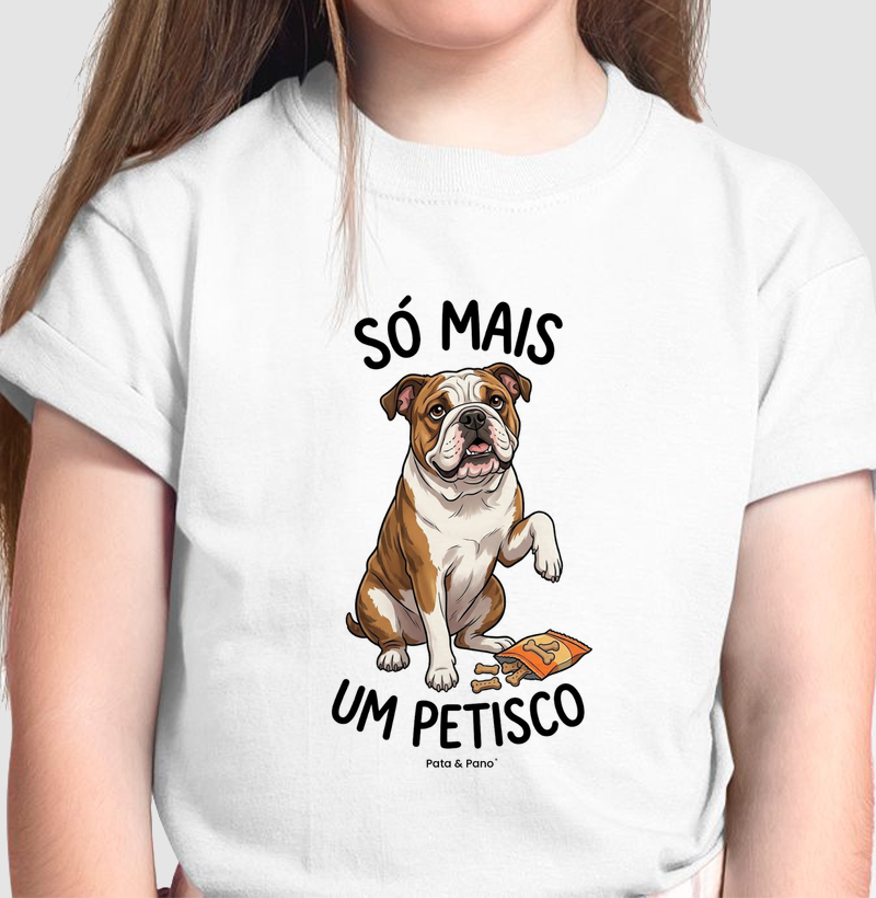 CAMISETA INFANTIL BULLDOGUE INGLÊS PETISCO