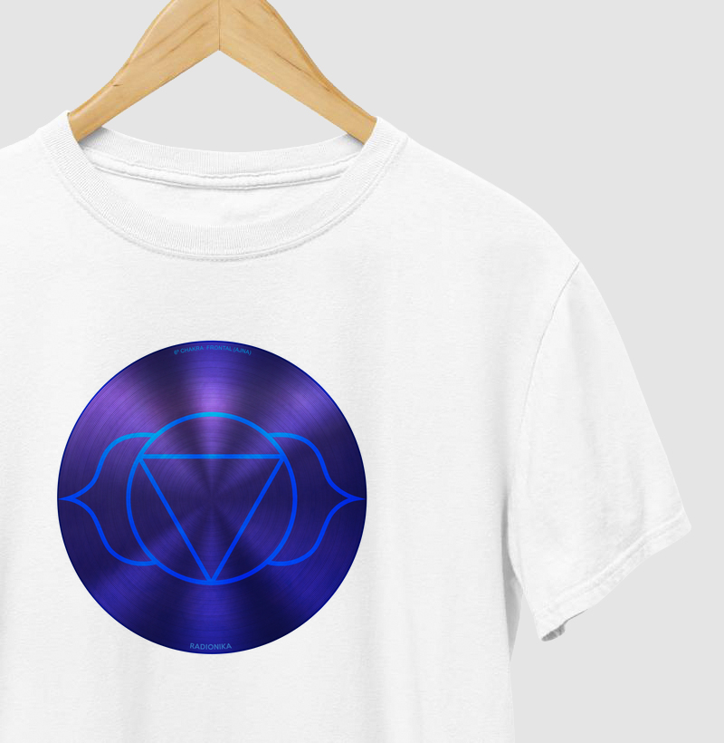 Camiseta 6º Chakra Frontal –Ajña – Estampa Radiônica Unissex