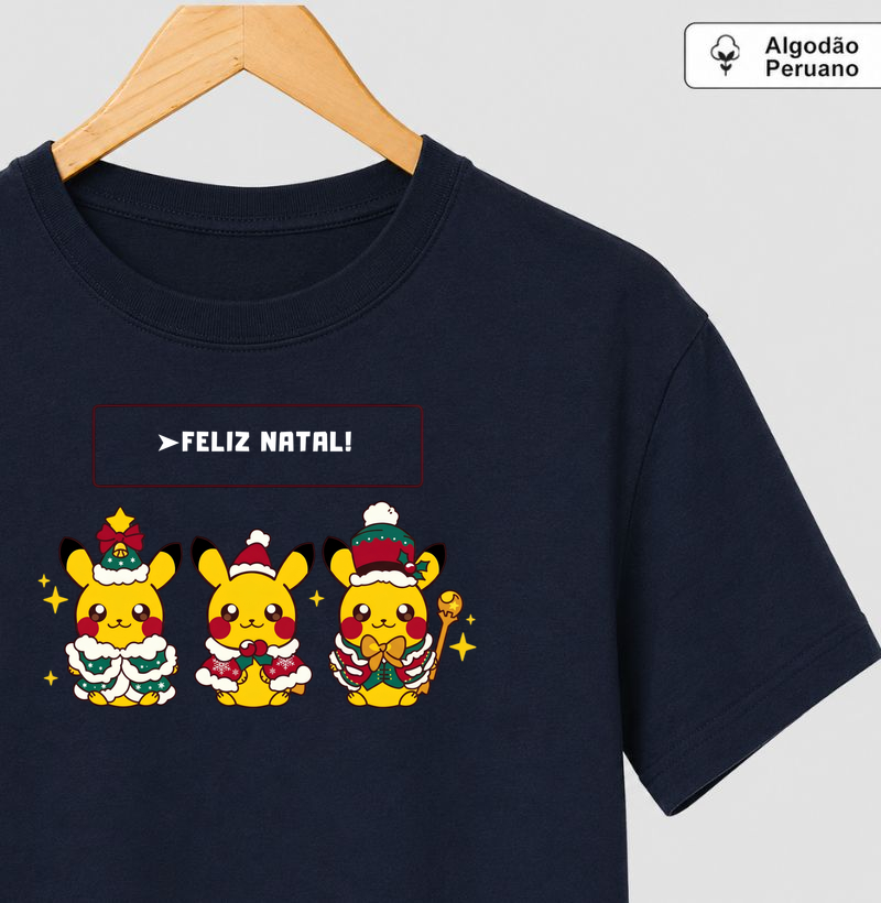 Noelchu - Feliz Natal! - Camiseta Algodão Peruano