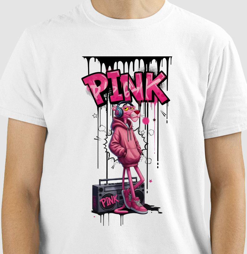 Camiseta Pantera Cor de Rosa Rap