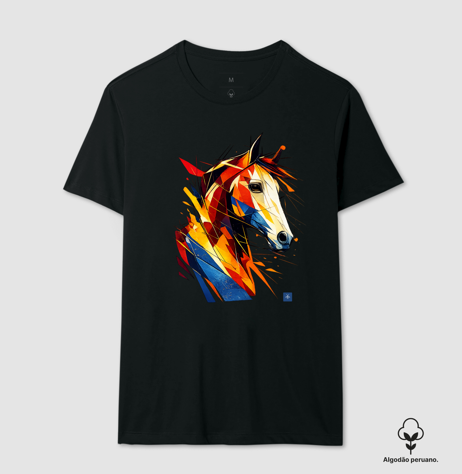 Camiseta cavalo geométrico colorido