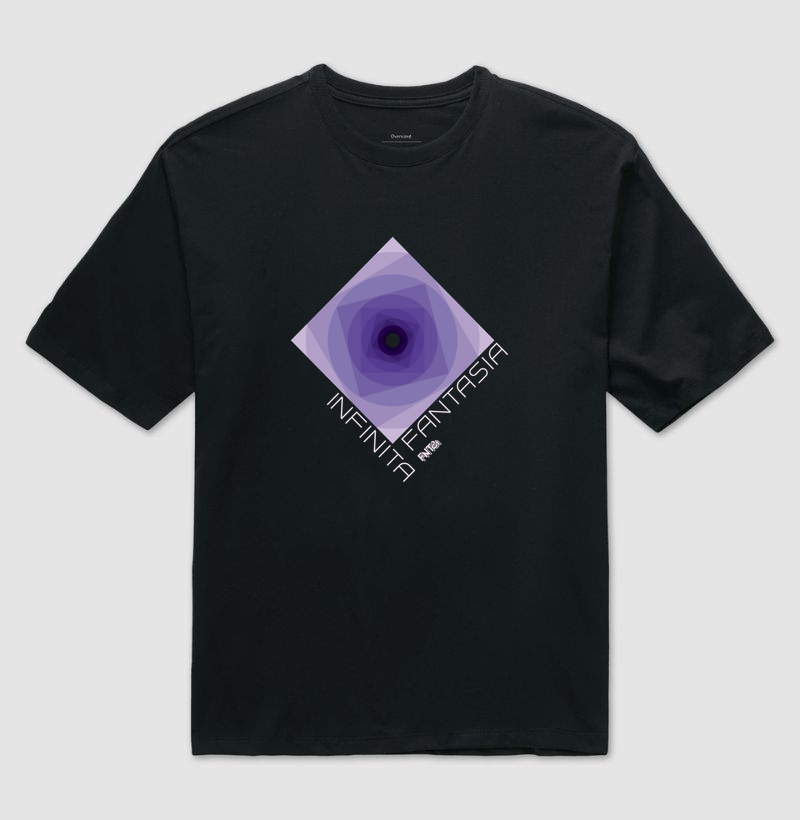 T-SHIRT OVERSIZED "INFINITA FANTASIA" / ROXO ESTAMPA GRANDE 