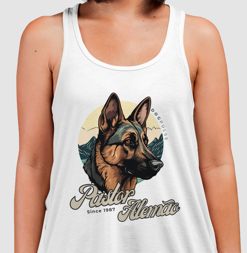Camiseta Regata  Pastor Alemão Busto Dog Pulse