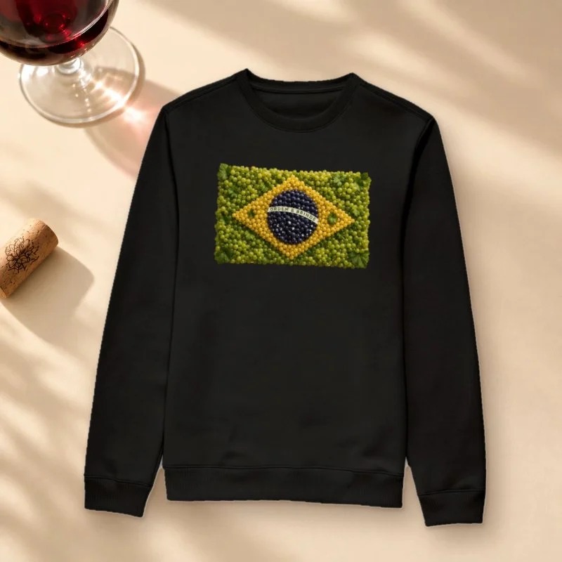 Moletom Vinho - Brasil em Uvas - Suéter Moletom