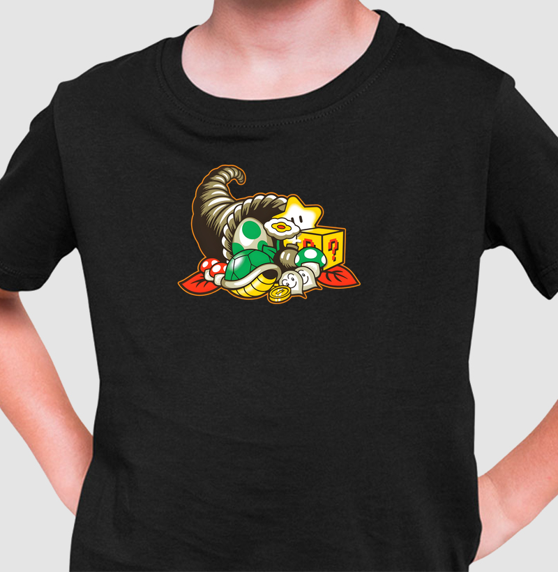 Super Mario - Power Ups - Camiseta Infantil