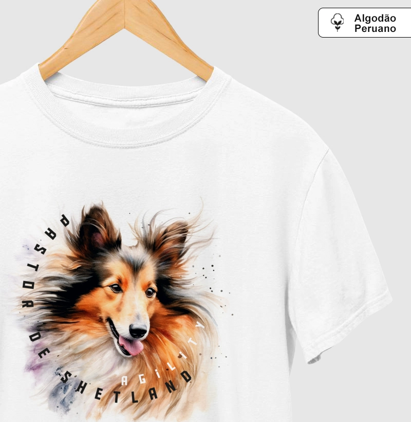 Camiseta Algodão Peruano Pastor de Shetland Ai